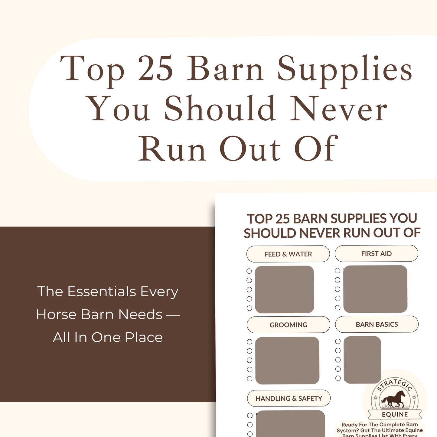 Top 25 Barn Supplies You Should Never Run Out Of