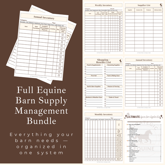 Full Equine Barn Supply Management Bundle
