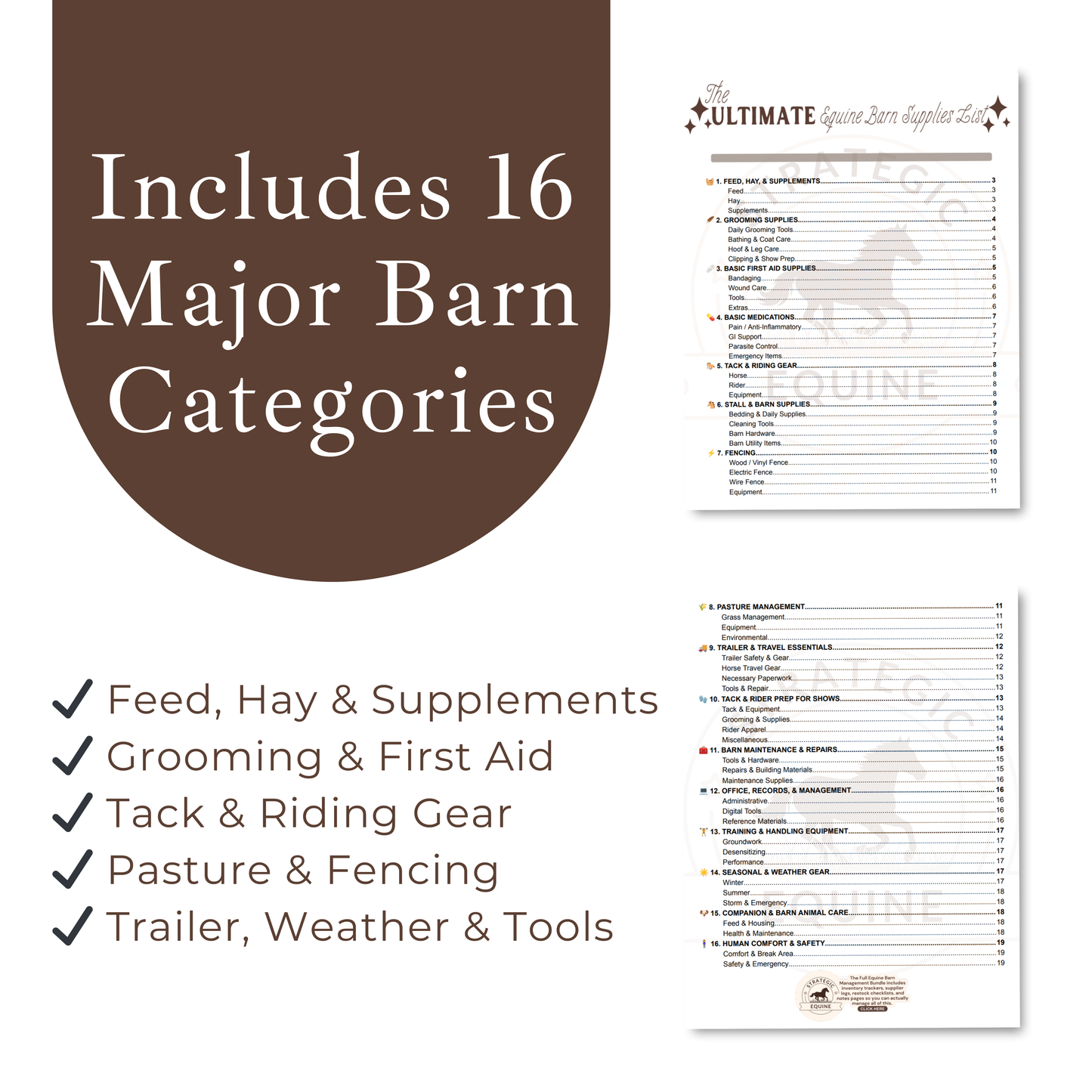 Ultimate Equine Barn Supplies List