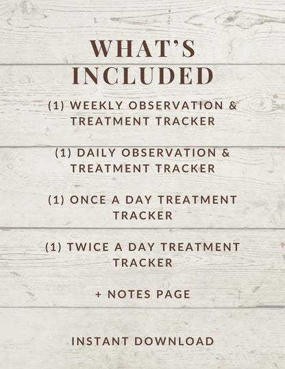 Horse Injury Rehab Tracker | Daily & Weekly Treatment Log (Printable PDF)