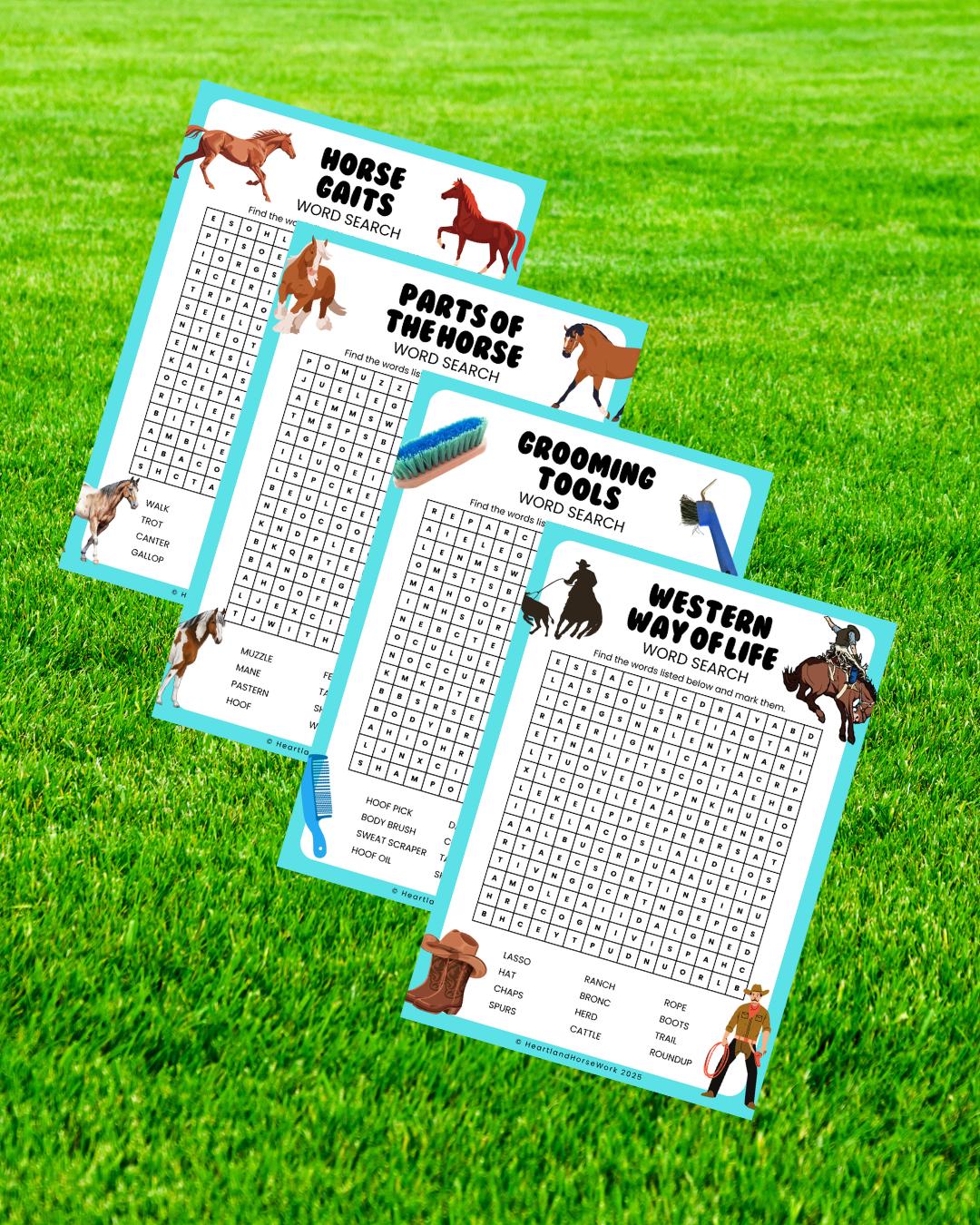 Horse Word Search Pages for Kids: Educational Printables Ages 6-10 (PDF Download)
