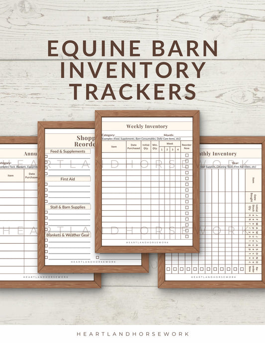 Horse Barn Inventory Tracker Bundle | Weekly, Monthly & Annual Sheets