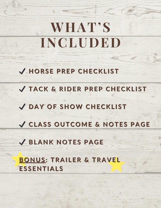 Horse Show Prep Checklist | Show Packing List | Printable Planner + Trailer Travel Bonus