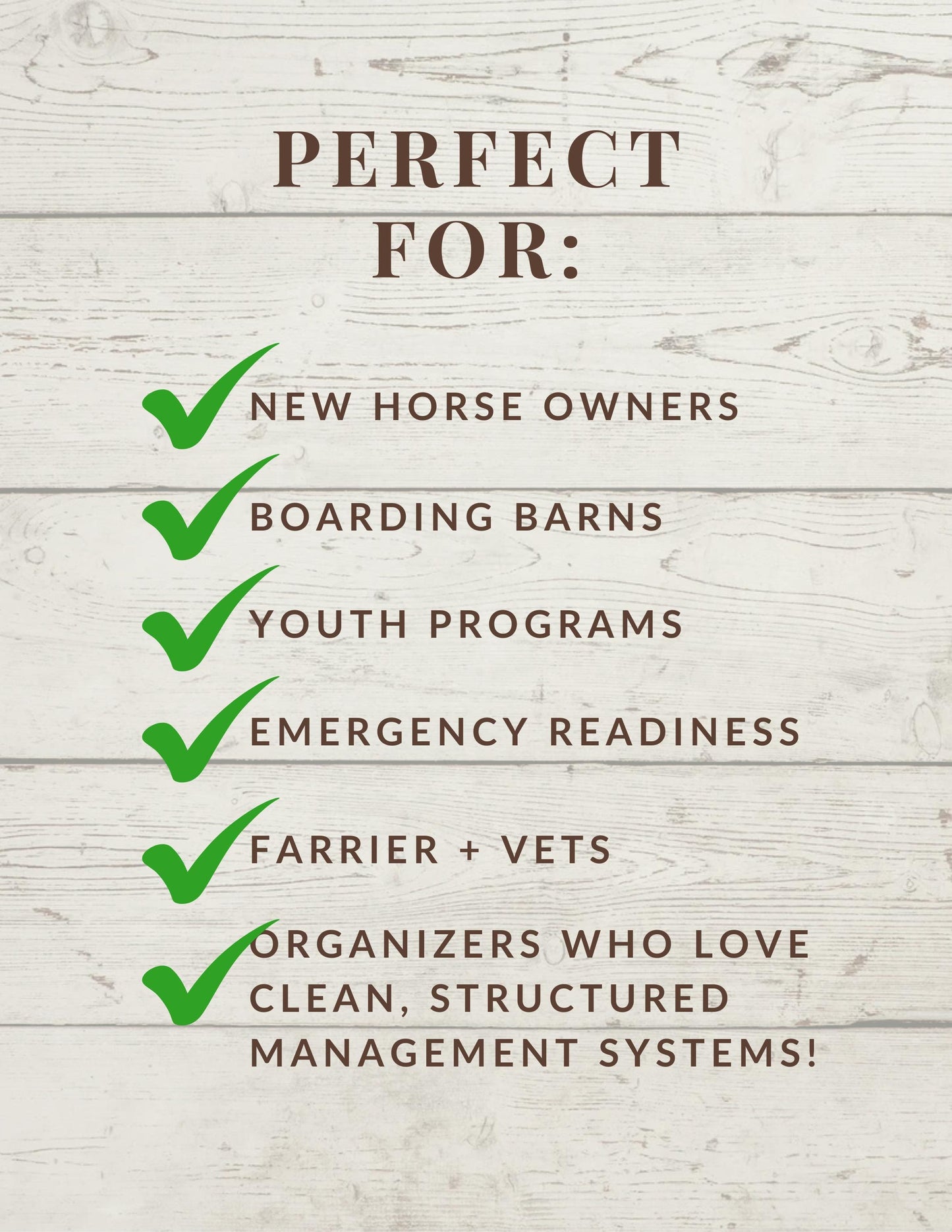 Equine Barn Inventory Trackers & Supplies List Bundle