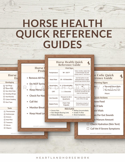 Equine First Aid Quick Reference Guides | Horse Emergency Charts (Printable)