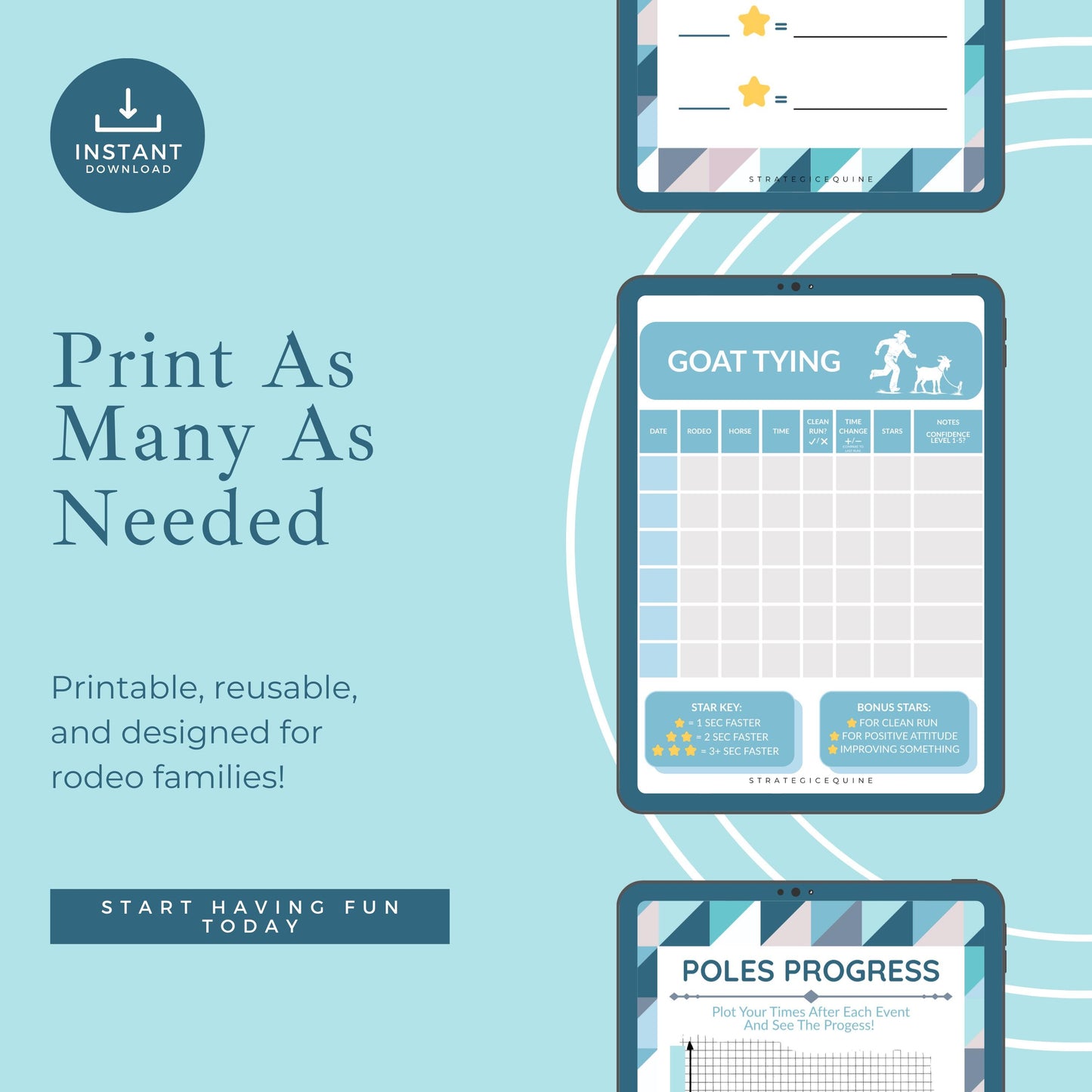 Youth Rodeo Binder | Track ANY Event, Progress, Rewards (PDF Download | Printable)